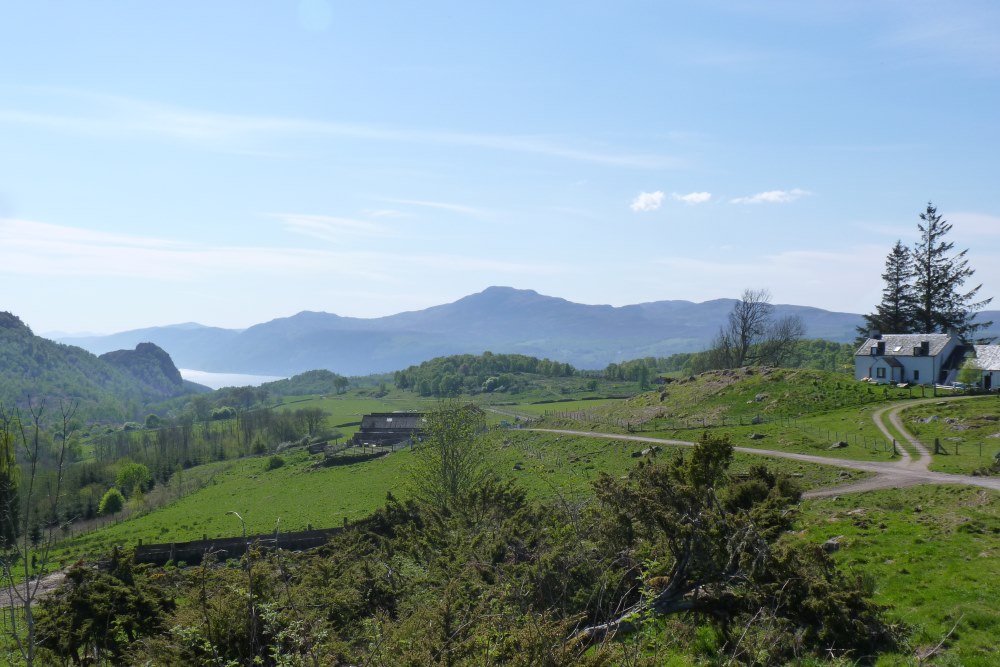 On top of the Corkscrew Road, South Loch Ness View of Loch Ness and mountains from the South Loch Ness Trail