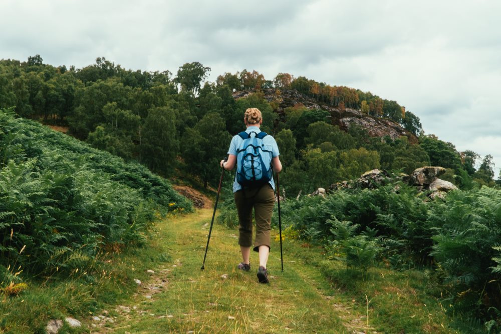 Walker on the South Loch Ness Trail near Foyers