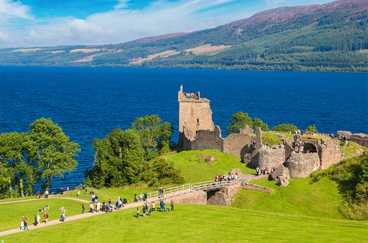 Ruins of Urquhart Castle on the banks of Loch Ness