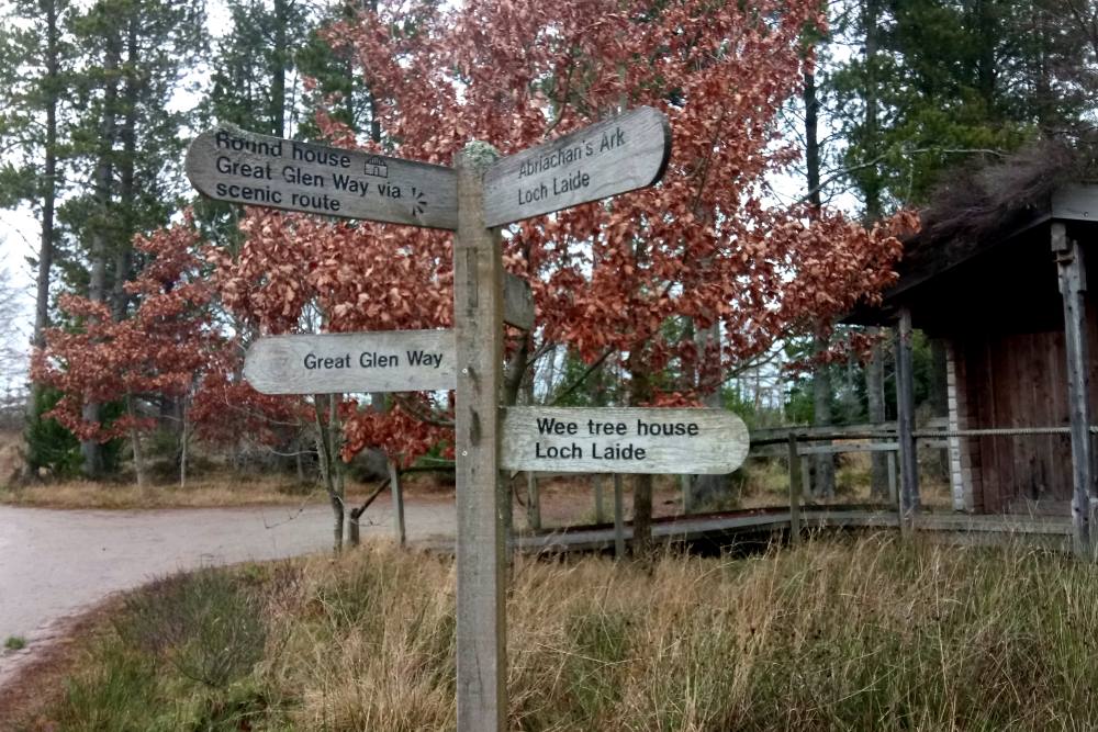 Signposts at Abriachan on the Great Glen Way