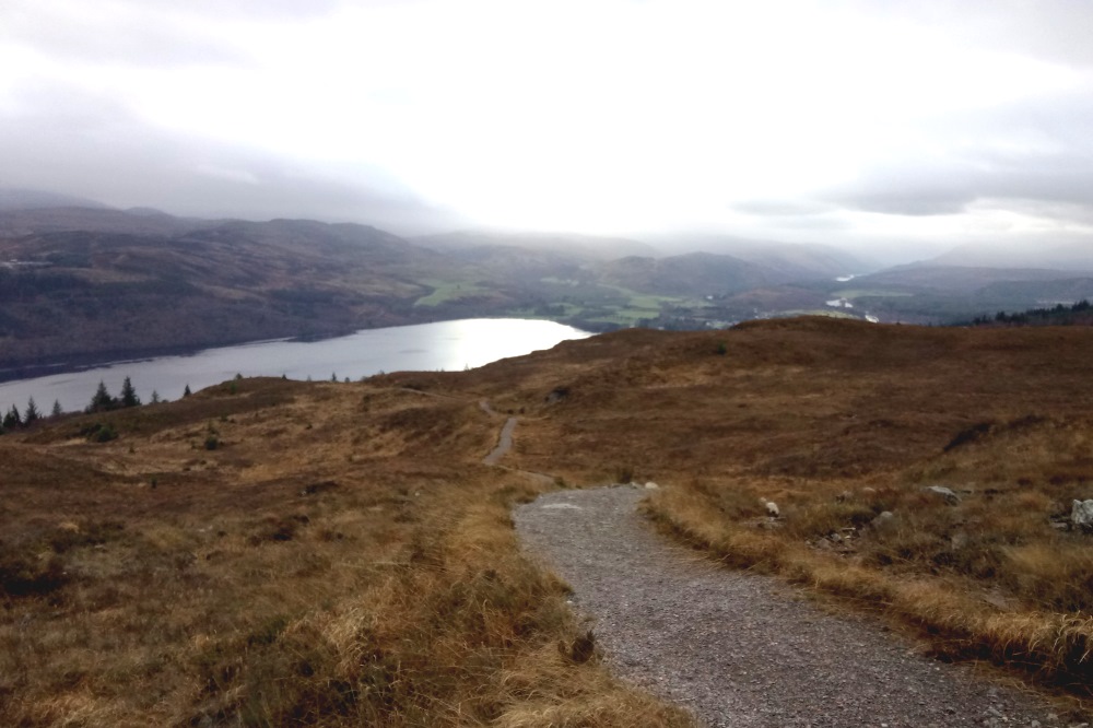 View from the Great Glen Way of Loch Ness and Fort Augustus