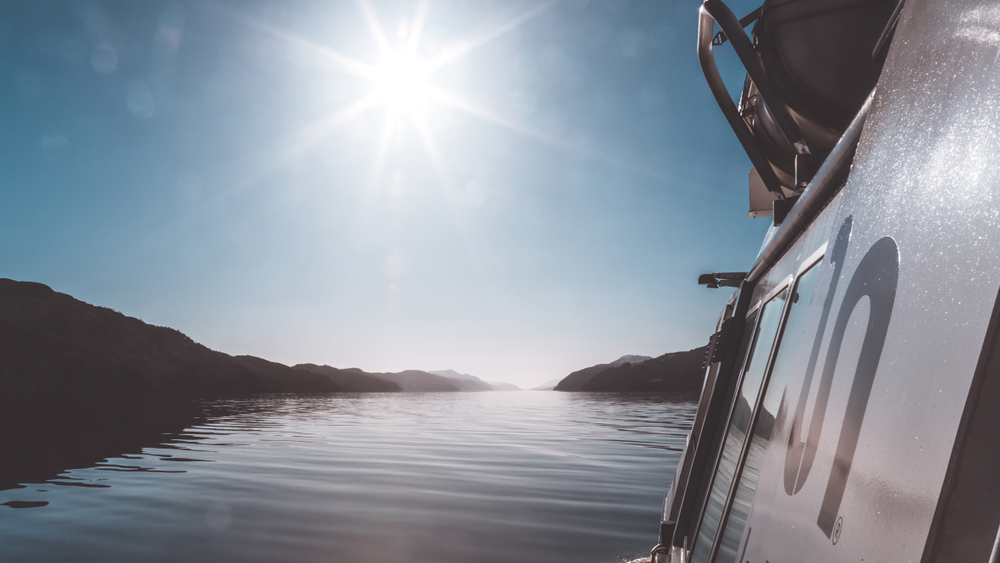A view up Loch Ness from a cruise boat