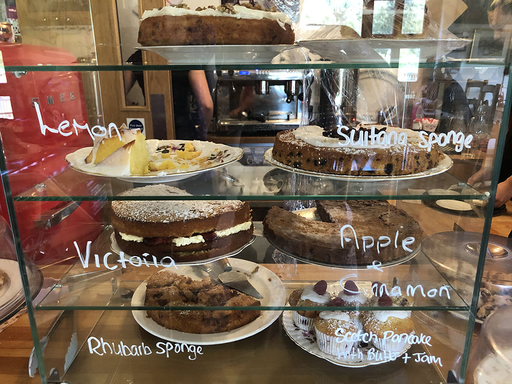 Fresh home-baked cakes at Cameron's Tearoom