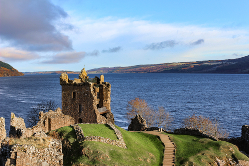 Urquhart Castle by Loch ness in the winter