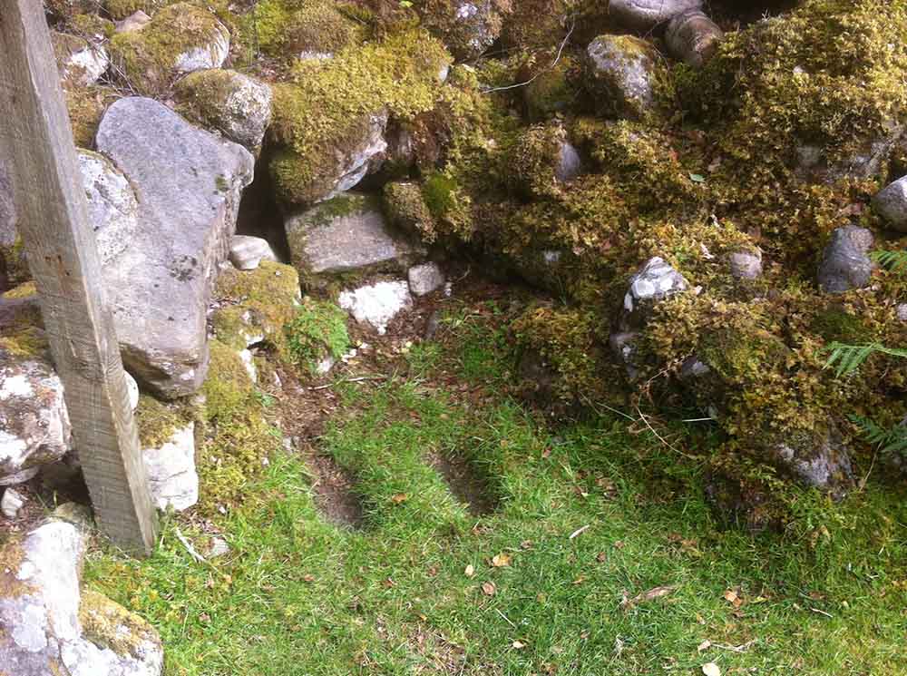 Rev. Munro's footprints as seen today in the ground.