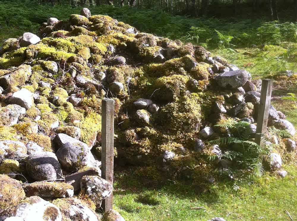 The cairn around Glenmoriston footprints.