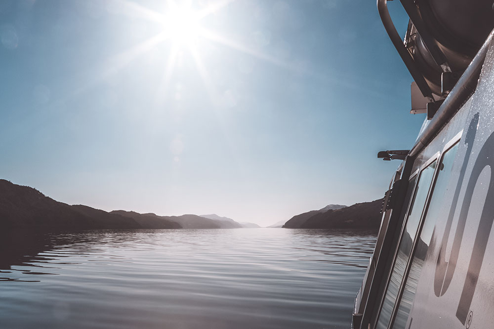 a view onboard a boat on loch ness